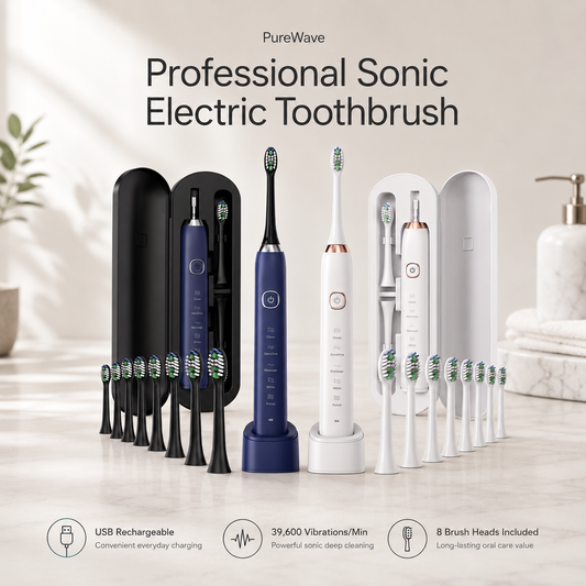 PureWave Sonic Electric Toothbrush – USB Rechargeable